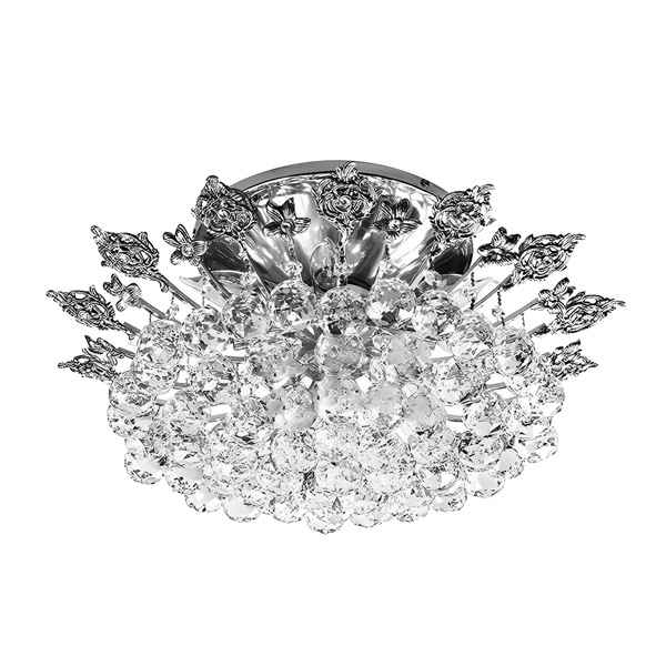 لوستر سقفی کریستالی گرد چشمه نور مدل H2631/40 کروم
