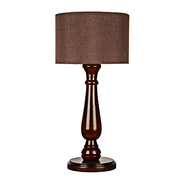 آباژور رومیزی چوبی چشمه نور مدل MT7020 با شید قهوه ای