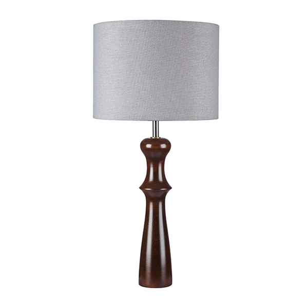 آباژور رومیزی چوبی چشمه نور مدل MT7063 با شید طوسی