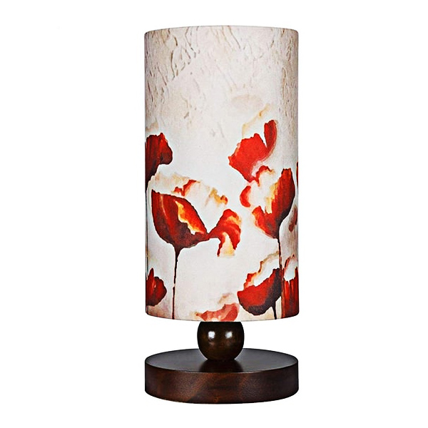 آباژور رومیزی چوبی چشمه نور مدل MT7066 با طرح گل روی شید