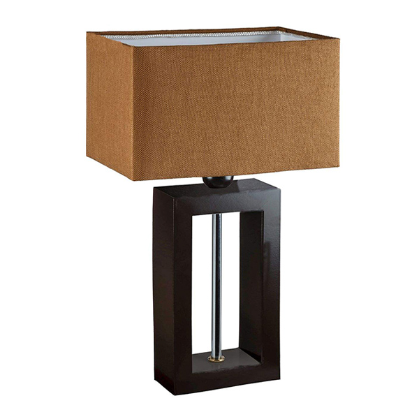 آباژور رومیزی چوبی چشمه نور مدل MT7067 با شید نسکافه ای