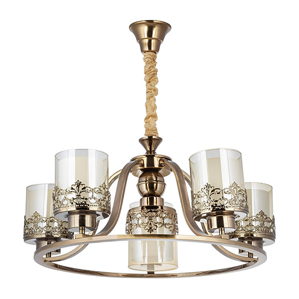 لوستر 6 شعله چشمه نور مدل N2663-5+1