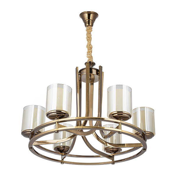 لوستر 6 شعله چشمه نور مدل N2667 رنگ آنتیک