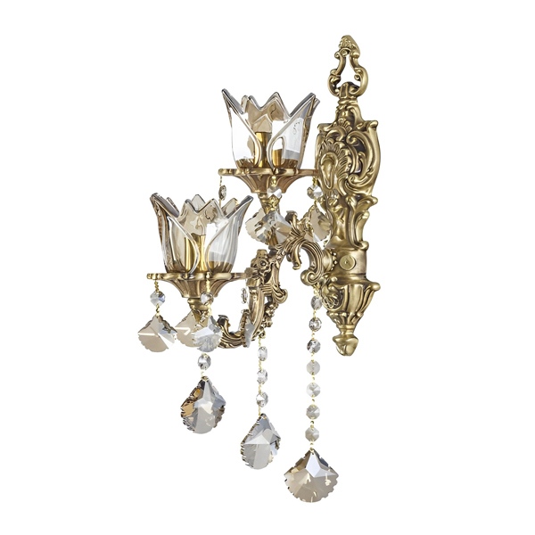 چراغ دیواری 2 شعله چشمه نور مدل S3515/1-1W-A آنتیک