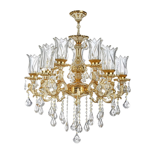 لوستر 10 شعله چشمه نور مدل S3632/5GWT