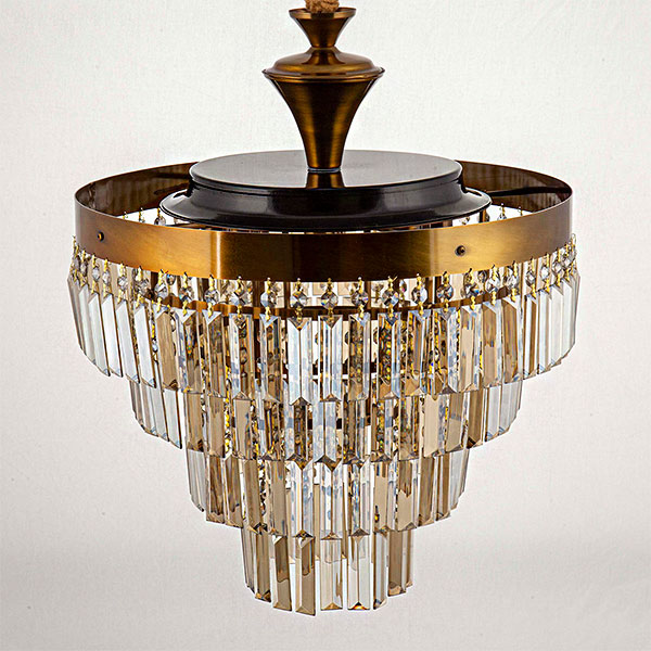 لوستر 8 شعله چشمه نور مدل N2662-45 از نمای بالا با رنگ آنتیک و سایز 45