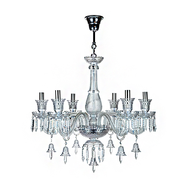 لوستر کریستالی چشمه نور 6 شعله مدل HA3112/6CR تمام کریستال