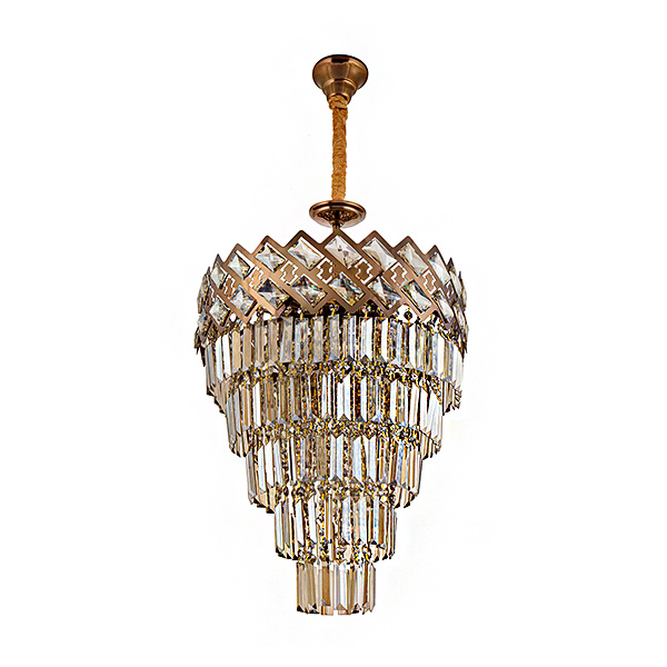 لوستر آویز 12 شعله چشمه نور مدل N2660-45 رنگ آنتیک و سایز 45