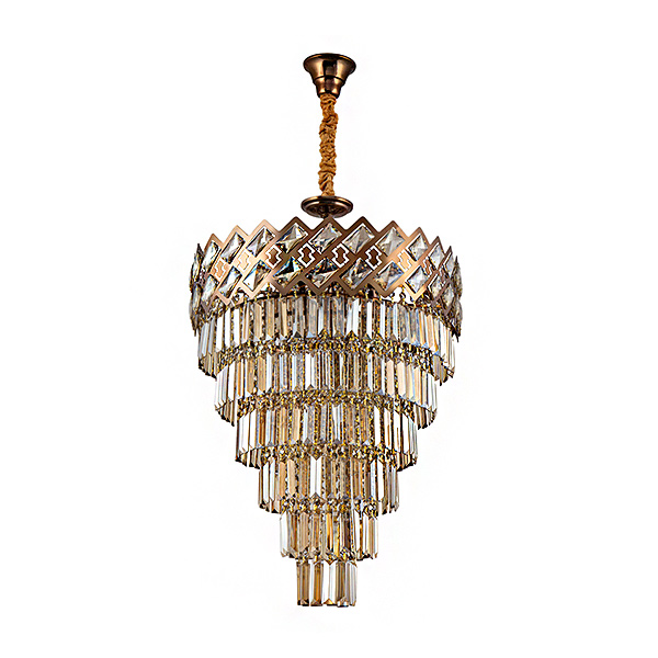 لوستر آویز 12 شعله چشمه نور مدل N2660-55 رنگ آنتیک سایز 55