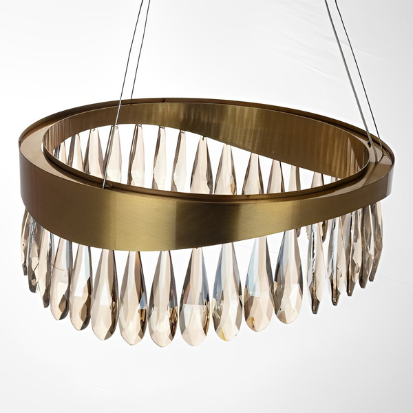 لوستر فلزی کریستالی چشمه نور مدل 2682/45 از نمای نزدیک تر