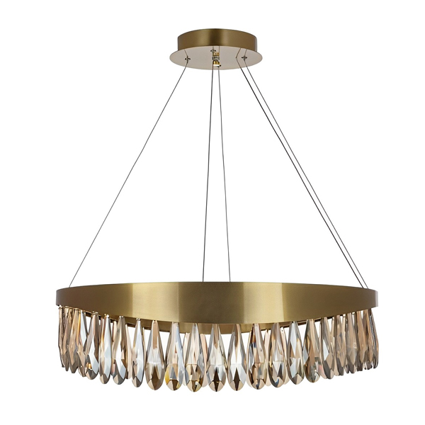 لوستر فلزی کریستالی چشمه نور مدل 2682/60 آنتیک