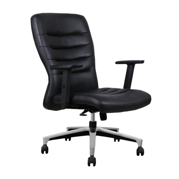 صندلی کارشناسی تراست مدل GENO E با روکش چرم مشکی