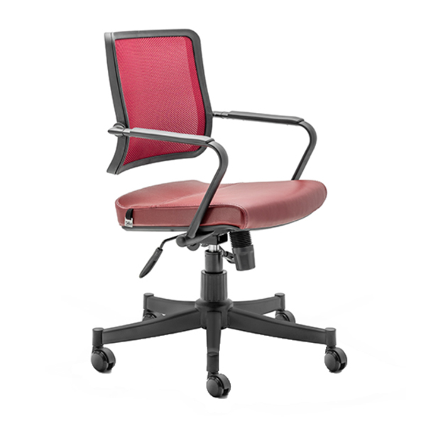 صندلی کارمندی سیلا مدل K14CA با روکش زرشکی