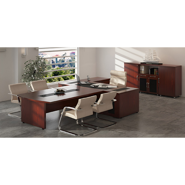 مجموعه میز اداری نوژن مدل مارلیک همراه با میزمدیریت کنفرانس و کمد