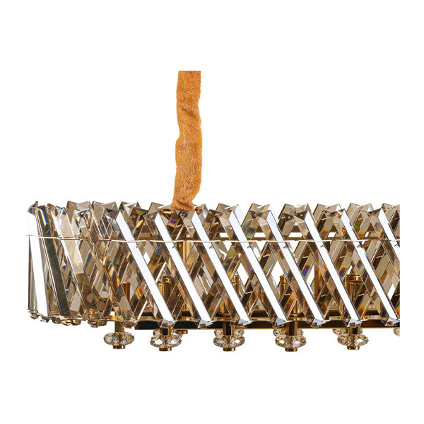 کریستالهای لوستر 10شعله چشمه نور مدل N2673/60 از نمای نزدیک