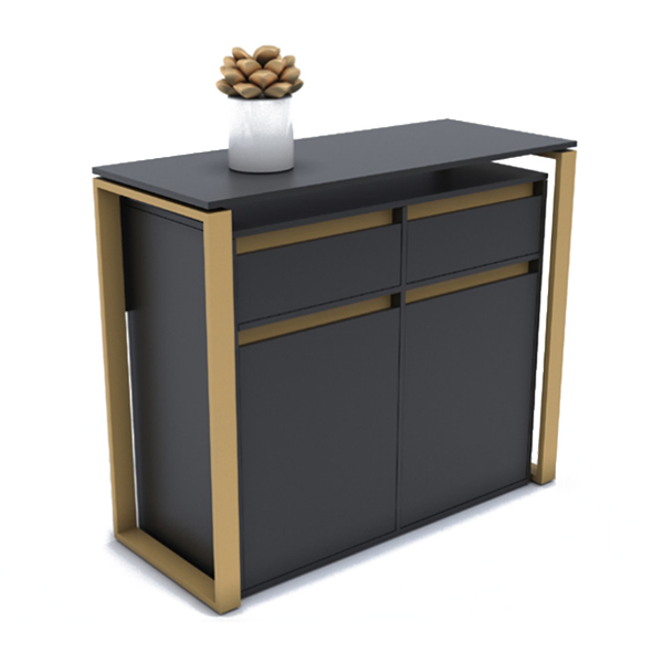 کنسول تراست مدل Henza با روکش مشکی و پایه های فلزی