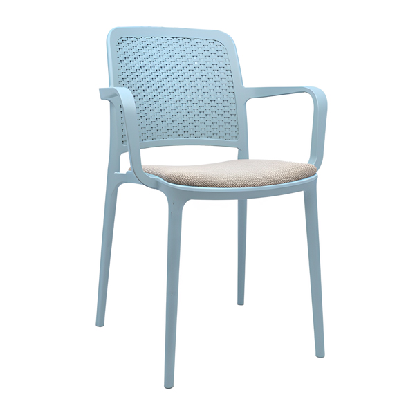 صندلی پلاستیکی دسته دار نظری مدل مانا آبی با تشک