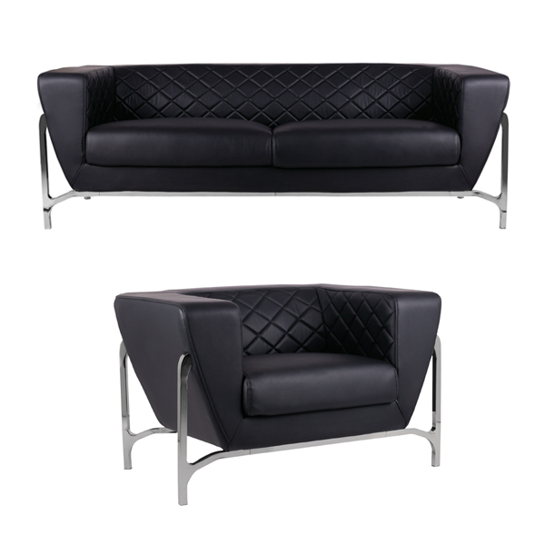 نیم ست مبل اداری تراست مدل maran با روکش چرم مشکی