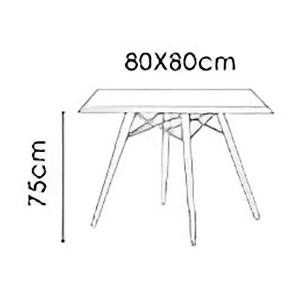 ابعاد میز مربع 80×80 نظری مدل W492