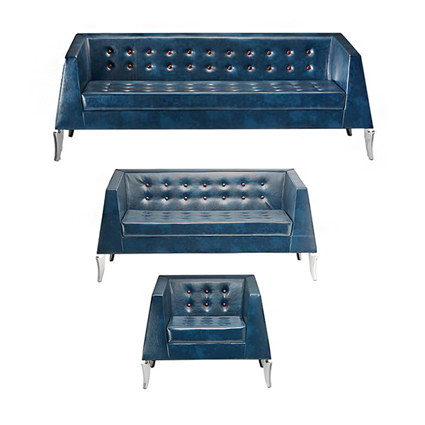 ست مبل اداری سیلا مدل F76 با روکش چرم آبی