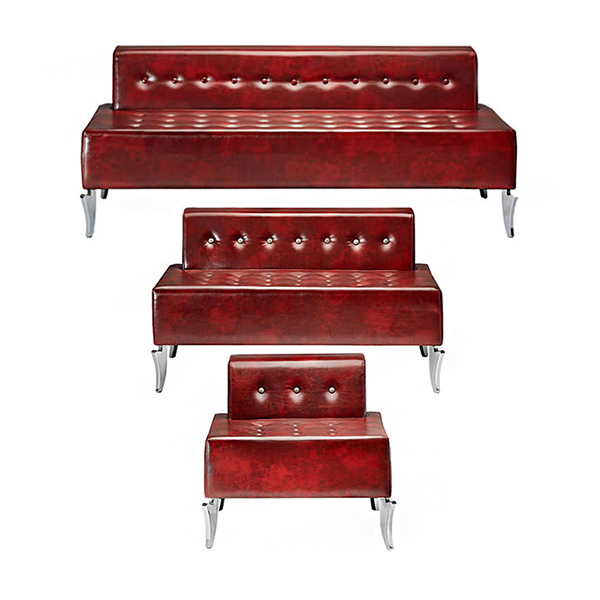 ست مبل اداری سیلا مدل F76-X با روکش چرم قرمز