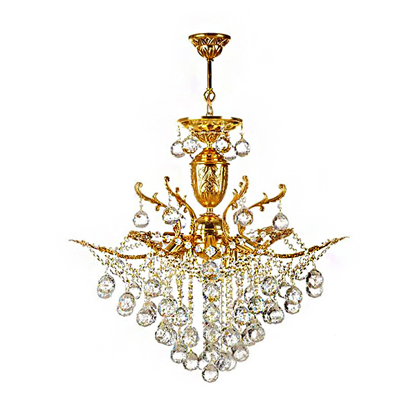 لوستر چشمه نور 9 شعله مدل H6646/6 رنگ طلایی