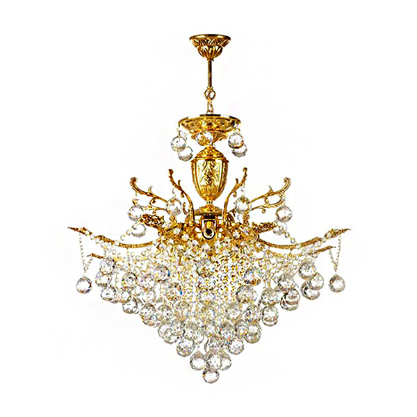 لوستر چشمه نور 12 شعله مدل H6646/8 رنگ طلایی