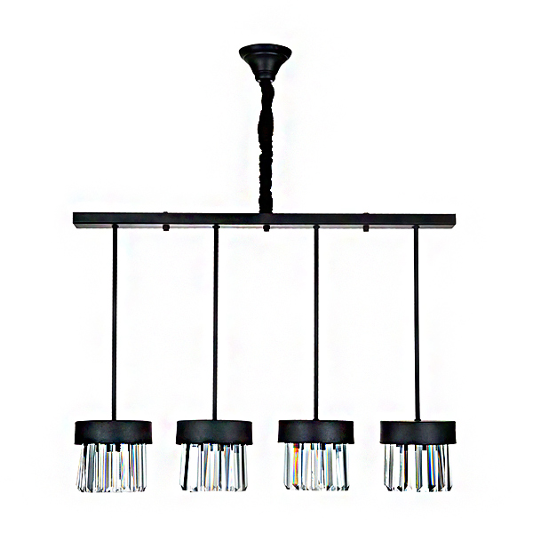 لوستر چشمه نور مدل MO4403 رنگ مشکی، 4 شعله