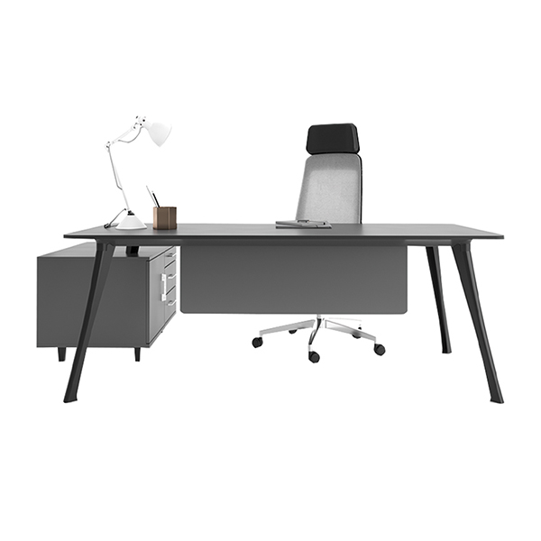 میز مدیریتی پایه چوبی با ساید فایلینگ نظری مدل استرایپ