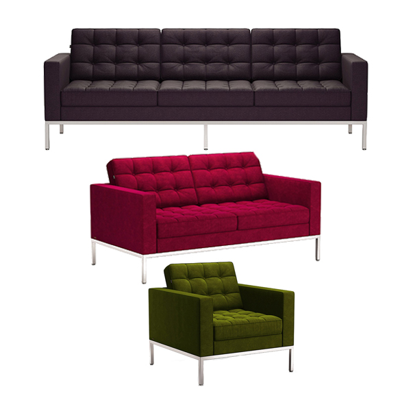 ست مبل اداری اروند مدل فلورنس پایه فلزی با روکش های رنگی