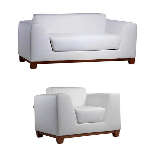 نیم ست مبل اداری لیو مدل V83 -V88 با روکش سفید