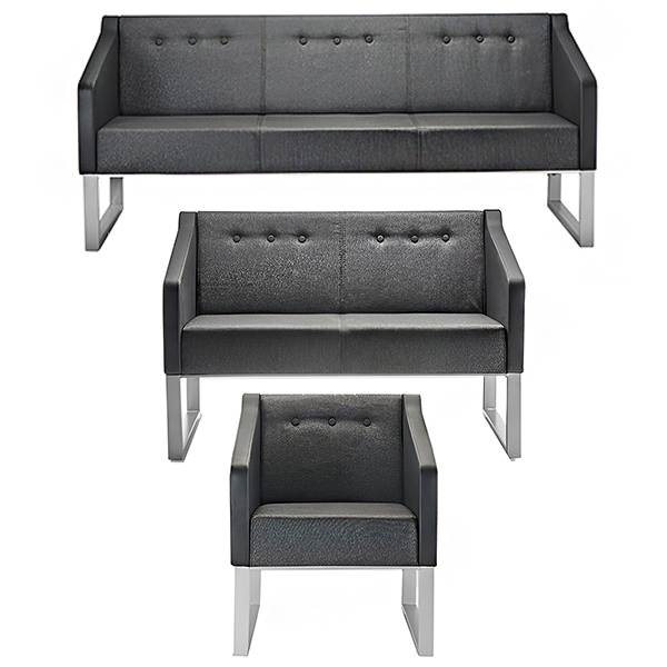 ست مبل اداری رایانه صنعت مدل آریو F932 با روکش پارچه از نمای روبه رو