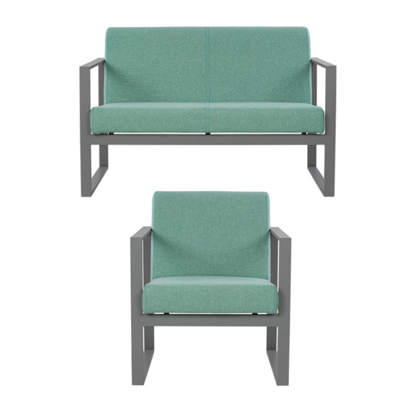 نیم ست مبل اداری آرتمن مدل CCF با روکشی سبز رنگ