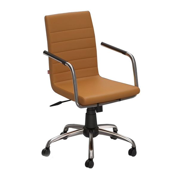 صندلی کارمندی شیزن مدل R35D با روکش چرم قهوه ای