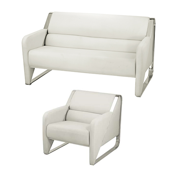 نیم ست مبل اداری پویا مدل دیپلمات با روکش سفید رنگ