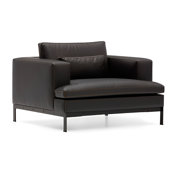 مبل اداری یک نفره نظری مدل نوا با روکش مشکی رنگ