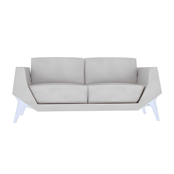 مبل اداری دو نفره نیلپر مدل OSS 113 رنگ کرمی از نمای روبه‌رو