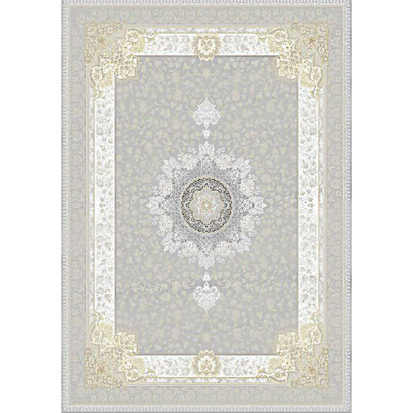 فرش 700 شانه طلاکوب سیرنگ طلایی مدل آنیتا رنگ فیلی