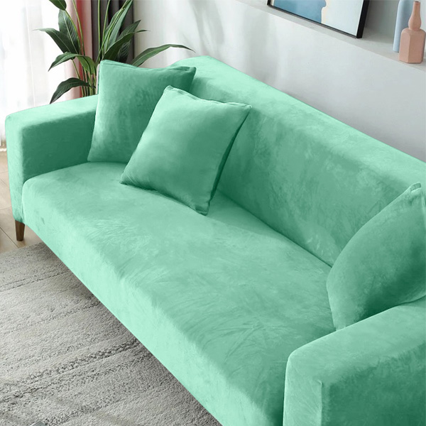 کاور مبل راحتی بوهمی مدل مخمل سبزآبی