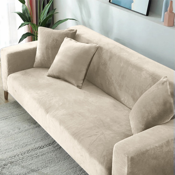 کاور مبل راحتی بوهمی مدل مخمل کرم