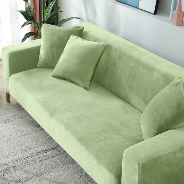 کاور مبل راحتی بوهمی مدل مخمل پسته ای