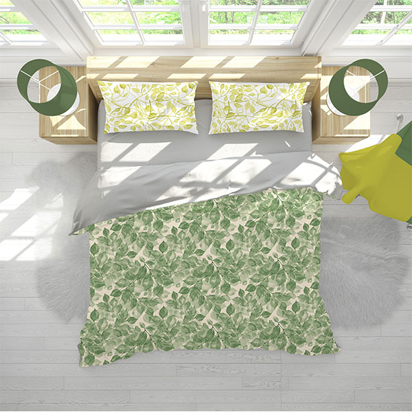 ست روتختی سبز دونفره دستیکور مدل zebra21