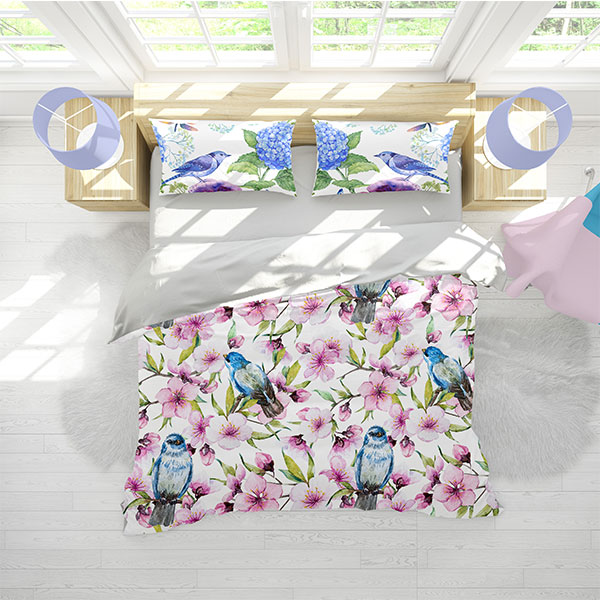 ست روتختی شکوفه لحاف دار دستیکور مدل zebra63