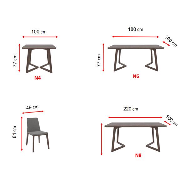 ابعاد ست ناهارخوری نیلپر مدل مریان