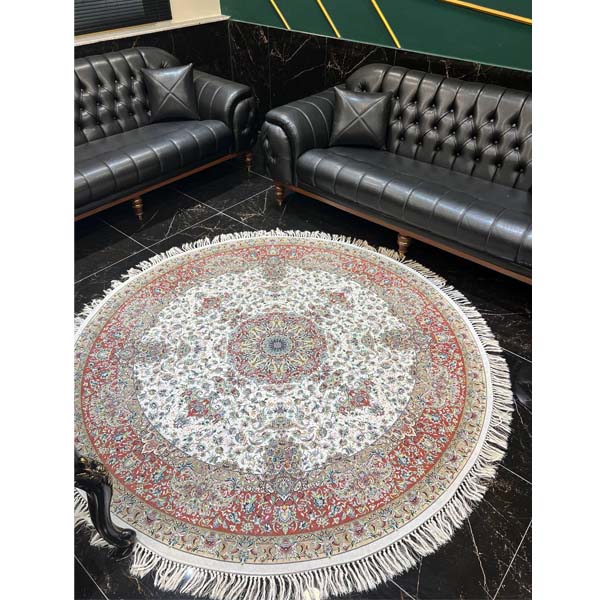 فرشینه نگین ترمه مدل D18 در فضای اتاق