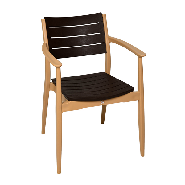 صندلی باغی بابل مدل تینا مشکی قهوه ای