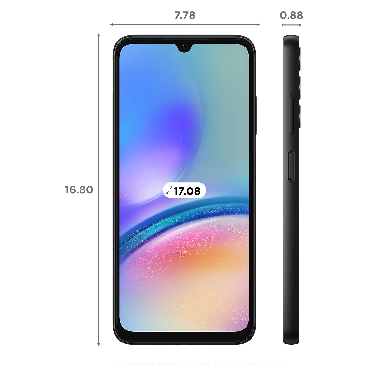 ابعاد گوشی سامسونگ مدل Galaxy A05S 4G