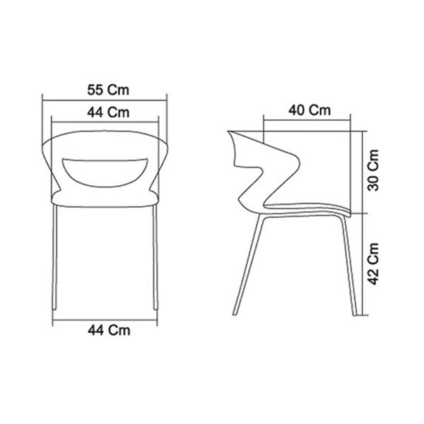 صندلی پلاستیکی بدون دسته پایه فلزی کیکا نظری مدل P851 - Image 6