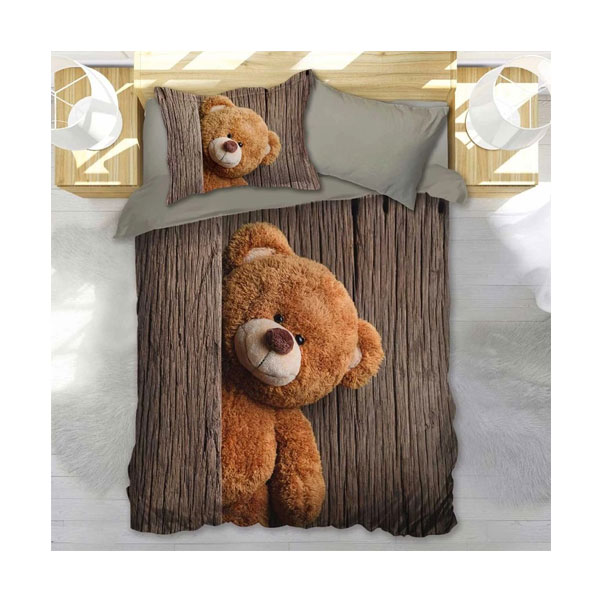 ست روتختی یک‌نفره تاج ایستاتیس مدل خرسی D37 سه تکه