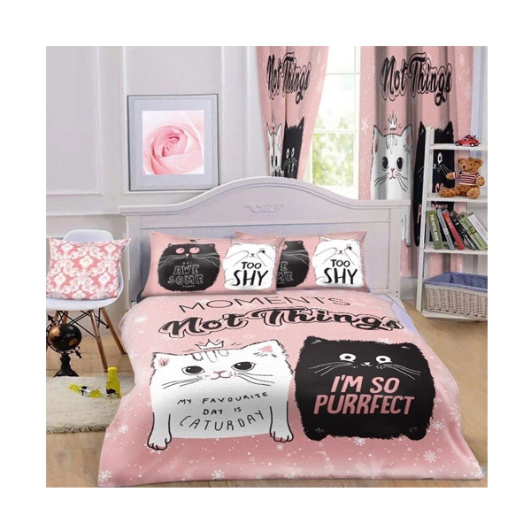 ست روتختی یک‌نفره تاج ایساتیس مدل گربه R468 چهار تکه